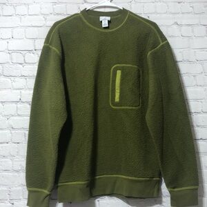 H&M green olive bear sweatshirt
